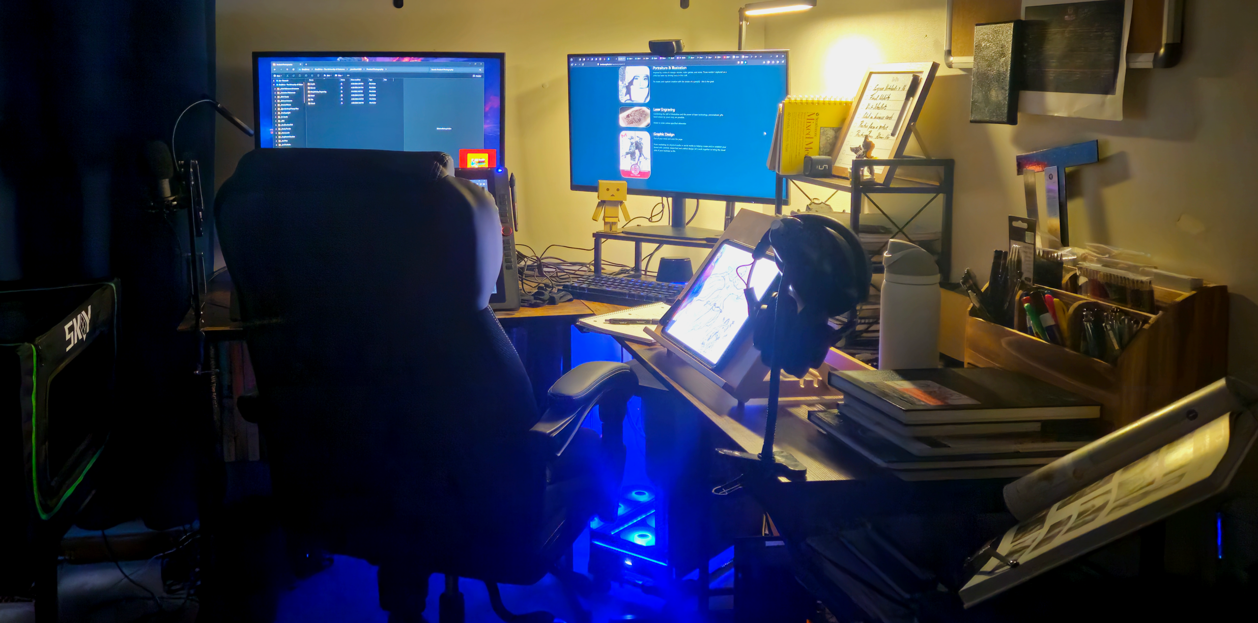 Photo of a small office space.
